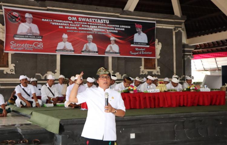 Bupati Giri Prasta Hadiri Karya Ngenteg Linggih Pura Penghulun Br. Belang, Desa Sembung