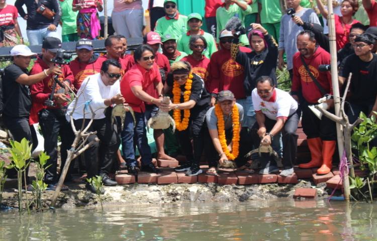 Jaga Kawasan Tukad Mati, Patasari, Kuta Bupati bersama Youtuber Atta Halilintar Tanam 1000 Mangrove