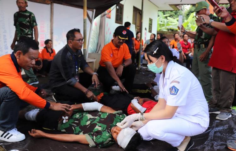 Simulasi Bencana Alam Gempa Bumi yang Berakibat Kebakaran di Getasan