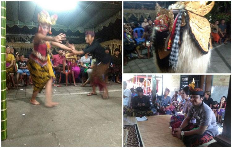 Duel Barong Vs Joged Warnai Prosesi Pernikahan Anggota Karang Taruna Mekar Sari Abiansemal