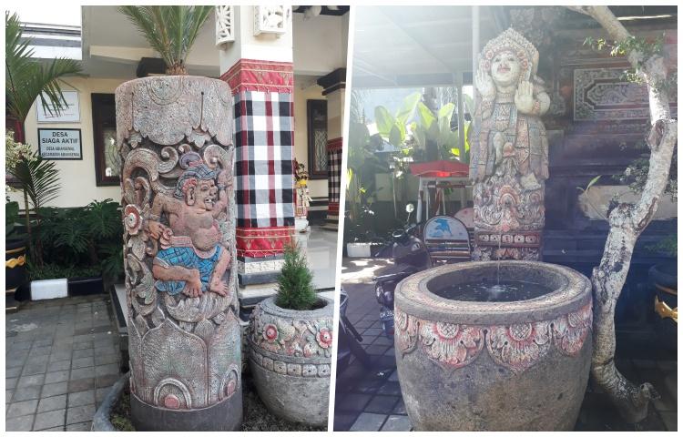 Patung Winasa Hiasi Halaman Kantor Perbekel Abiansemal