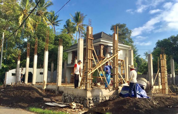 Pembangunan Fisik Balai Banjar Purwakerta menyelesaikan Tahap Kolom Lantai Dasar