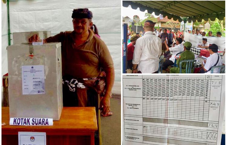 TPS 8 Bertempat Di Banjar Dinas Purwakerta Paslon No. Urut 1 Menang Telak 93%