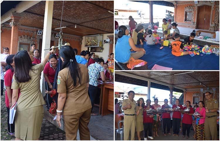 POSYANDU DAN KEGIATAN BERMAIN BALITA SEKALIGUS PENYERAHAN SERAGAM LANSIA