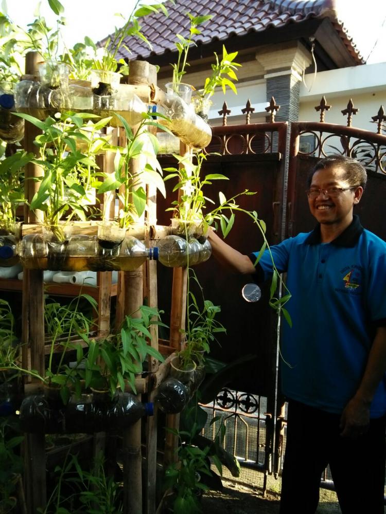 Manfaatkan barang bekas untuk menanam sayur di lahan sempit