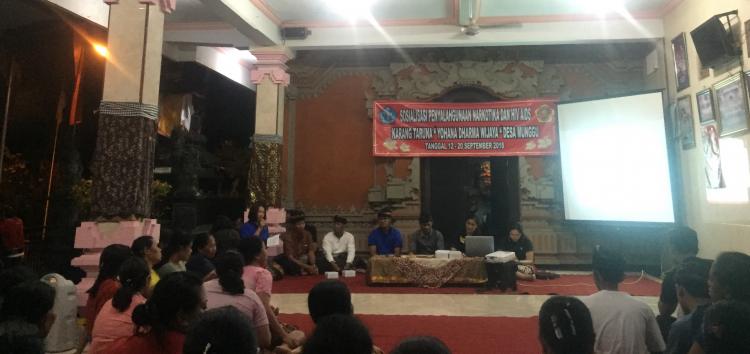 Cegah Narkoba dan HIV/AIDS, Karang Taruna Yowana Dharma Wijaya Mengadakan Sosialisasi di Banjar Pempatan
