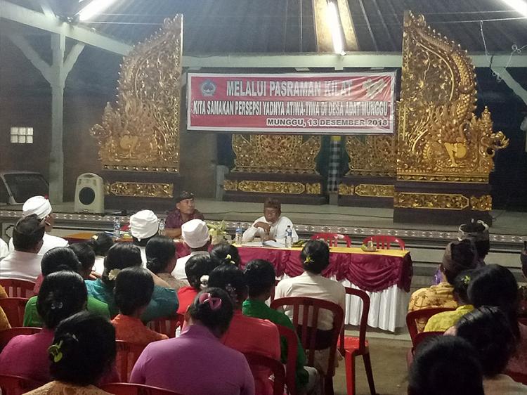 Samakan Persepsi Yadnya Atiwa-Tiwa, Desa Adat Munggu Adakan Pasraman Kilat