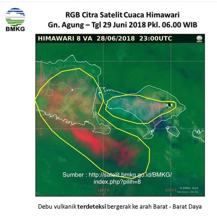 ABU VULKANIK GUNUNG AGUNG MENGARAH KE BARAT, MASYARAKAT DESA PANGSAN DIHIMBAU JANGAN PANIK