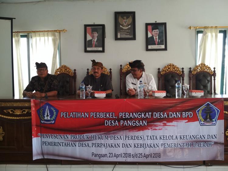 PELATIHAN PERBEKEL, PERANGKAT DESA DAN BPD DESA PANGSAN