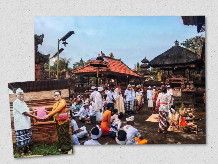 Melaspas Penyengker Pura Desa Banjar Cemenggon dan Penyerahan Pembangunan oleh Perbekel Desa Penarungan