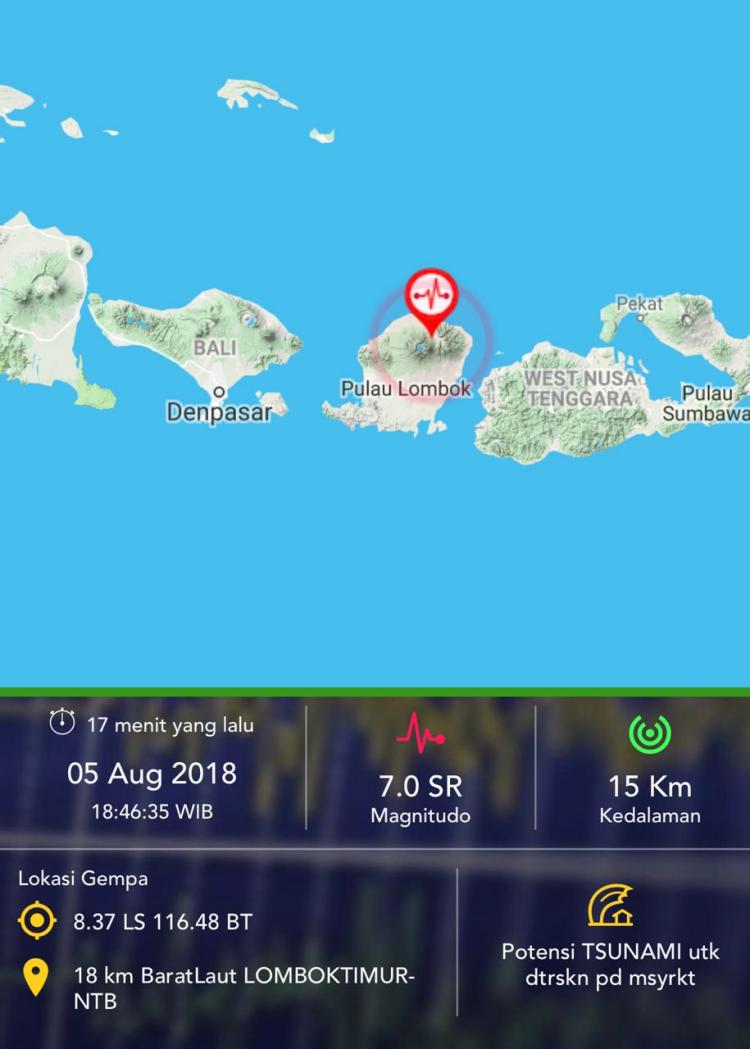 SANGEH TERPANTAU AMAN, EFEK GEMPA LOMBOK