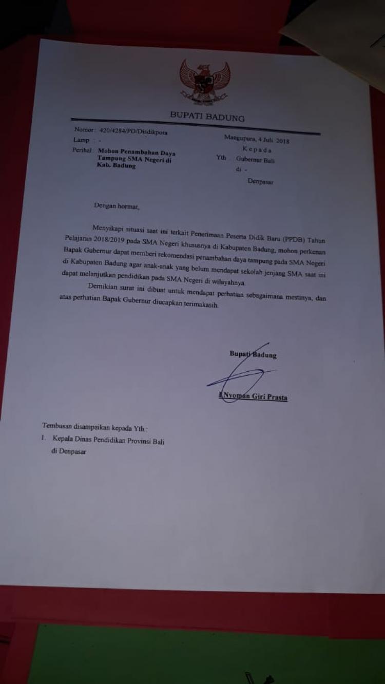 Banyak Putra Daerah tidak Mendapatkan SMA Di Daerahnya , Ini Keputusan Bupati Badung