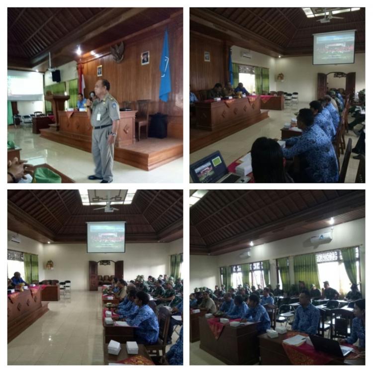Bintek Lembaga Linmas Desa Sedang dihadiri Camat Abiansemal