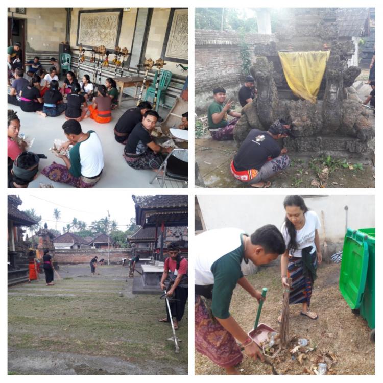 Minggu Pagi STT Chandra Kirana Ngayah Ring Pura Taman Lan Batur Jelang Hari Raya Galungan Lan Kuningan