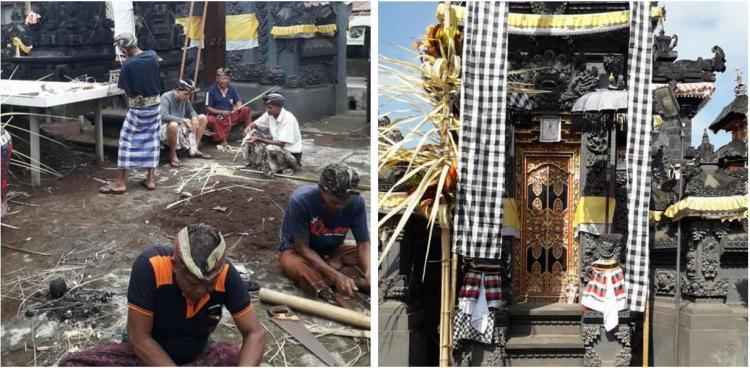 Ngayah Persiapan Piodalan di Pura Karang Buncing