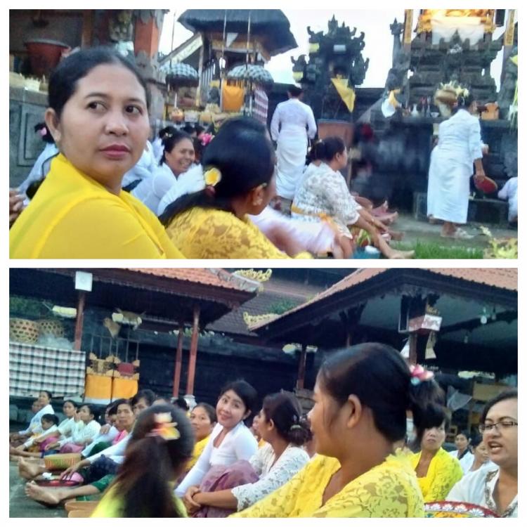 Pasca beberapa kali diguncang gempa, masyarakat Br. Aseman desa Sedang memohon keselamatan pada rahina kajeng kliwon di pura dalem desa adat Sedang