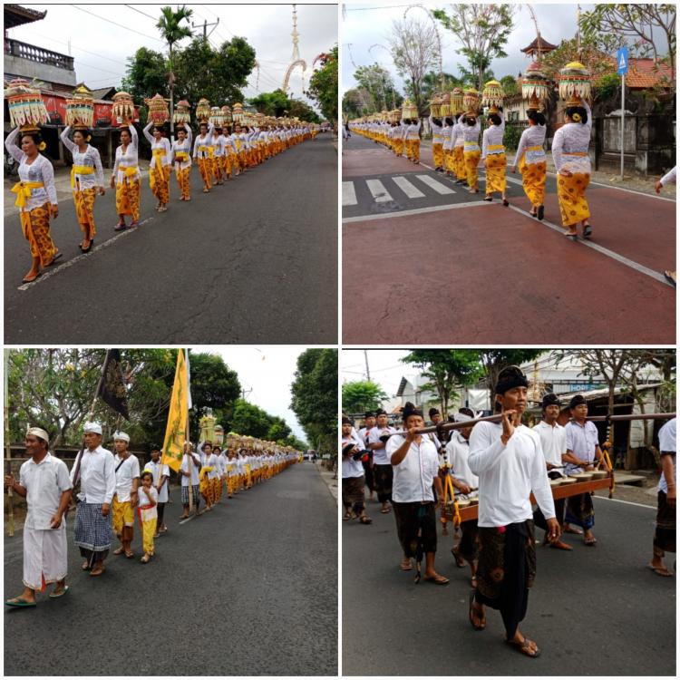 Peletan Puseh Ngaturang Leleladan Rayunan (Sesajen) Dalam Rangka Karya Agung Pura Dalem Semenyar