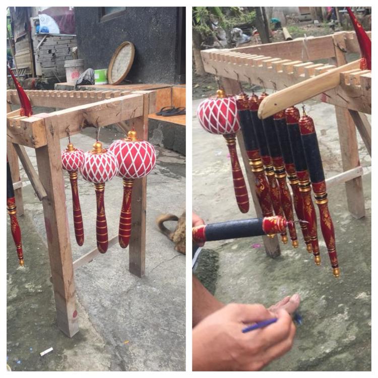 Siap tampil maksimal, Sejumlah  alat gamelan milik Br.Aseman dilakukan penyegaran
