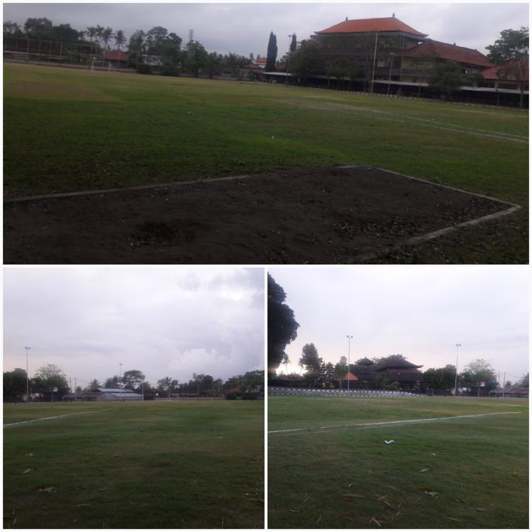 Tahap Perataan Pertumbuhan Rumput, Begini Kondisi Lapangan I Wayan Geso Di Pagi Hari