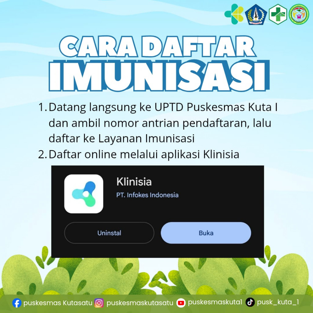 Cara Pendaftaran Layanan Imunisasi di UPTD Puskesmas Kuta I