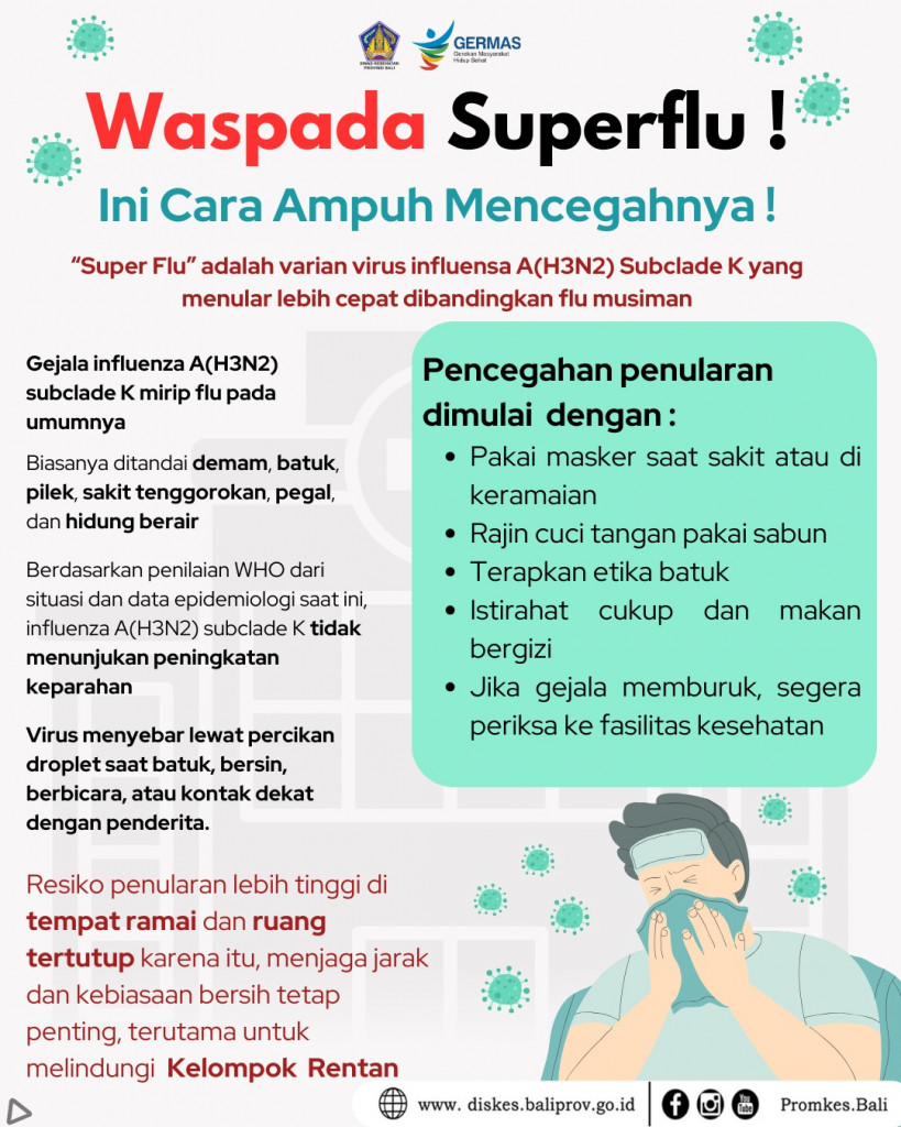 Waspada Superflu, UPTD Puskesmas Kuta I Imbau Masyarakat Terapkan Perilaku Hidup Bersih dan Sehat