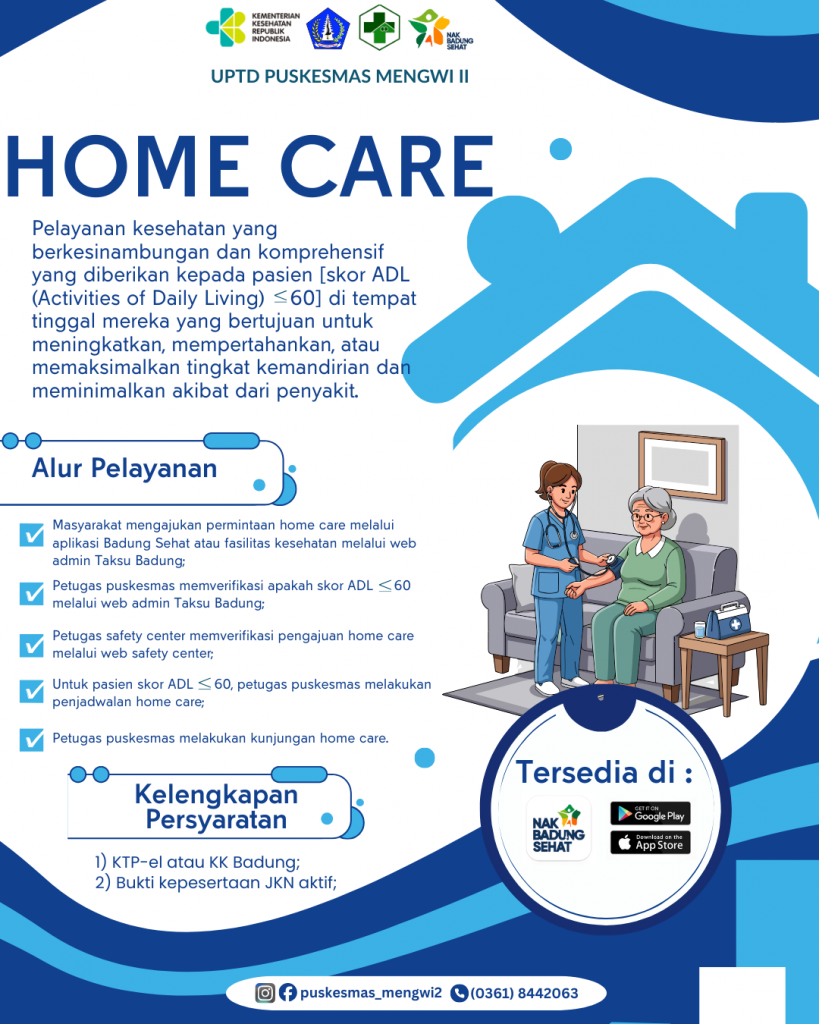 Kesehatan Keluarga Kini Lebih Dekat dengan Layanan Home Care UPTD Puskesmas Mengwi II! ??