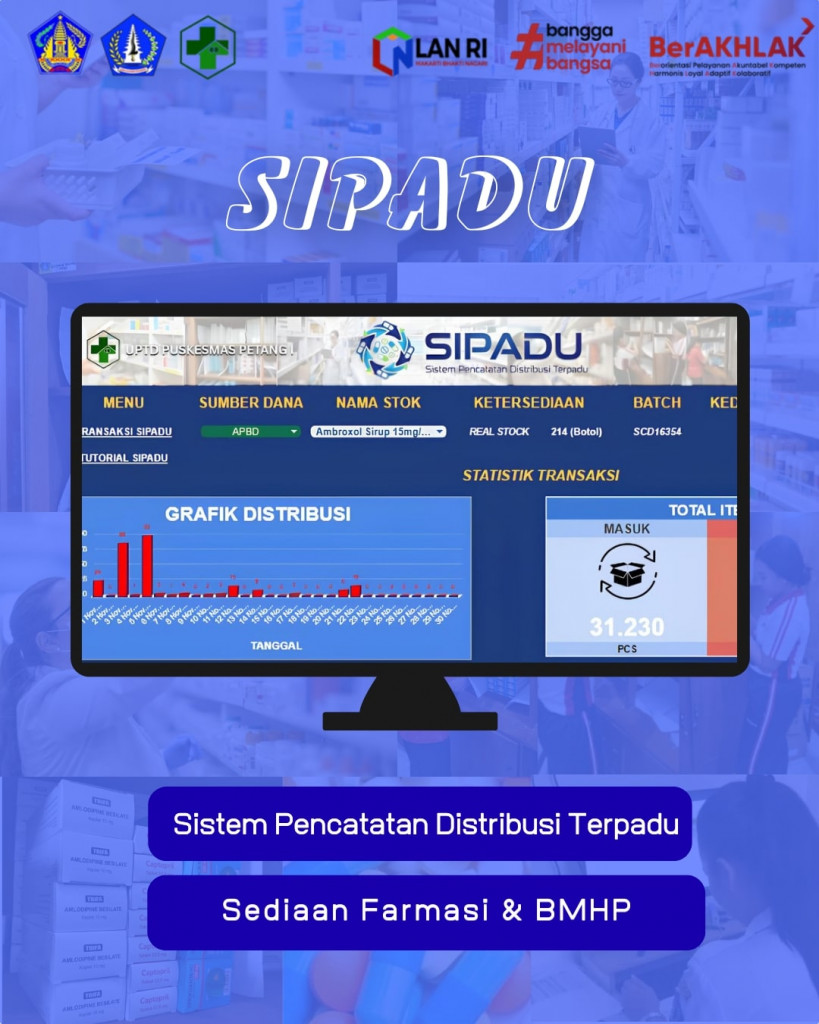 Inovasi Digital Sistem Pencatatan Distribusi Terpadu (SIPADU) untuk Sediaan Farmasi & BMHP UPTD Puskesmas Petang I